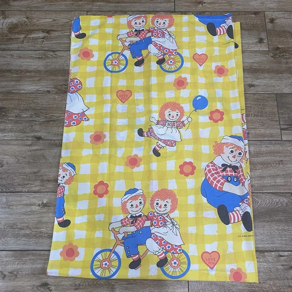 Vintage Raggedy Ann Andy Doll Flat Sheet